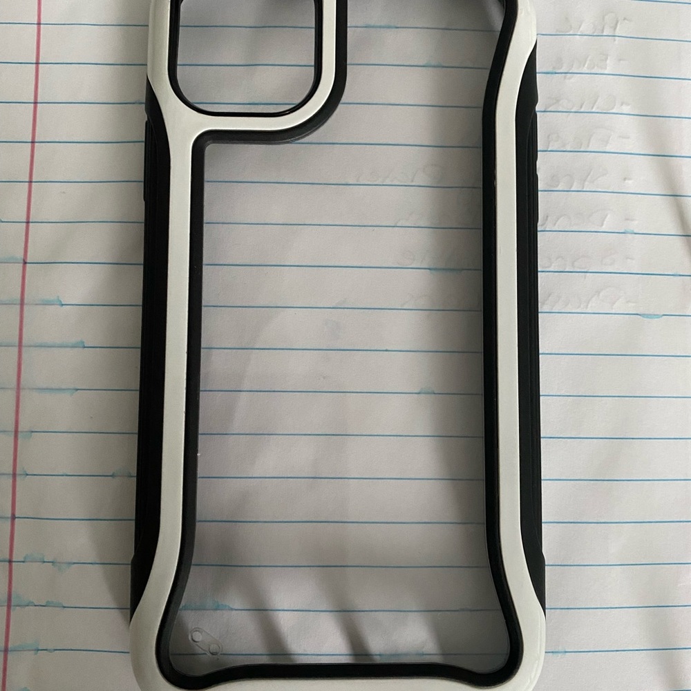 Black & White Rimmed Clear Hard iPhone 11 Case